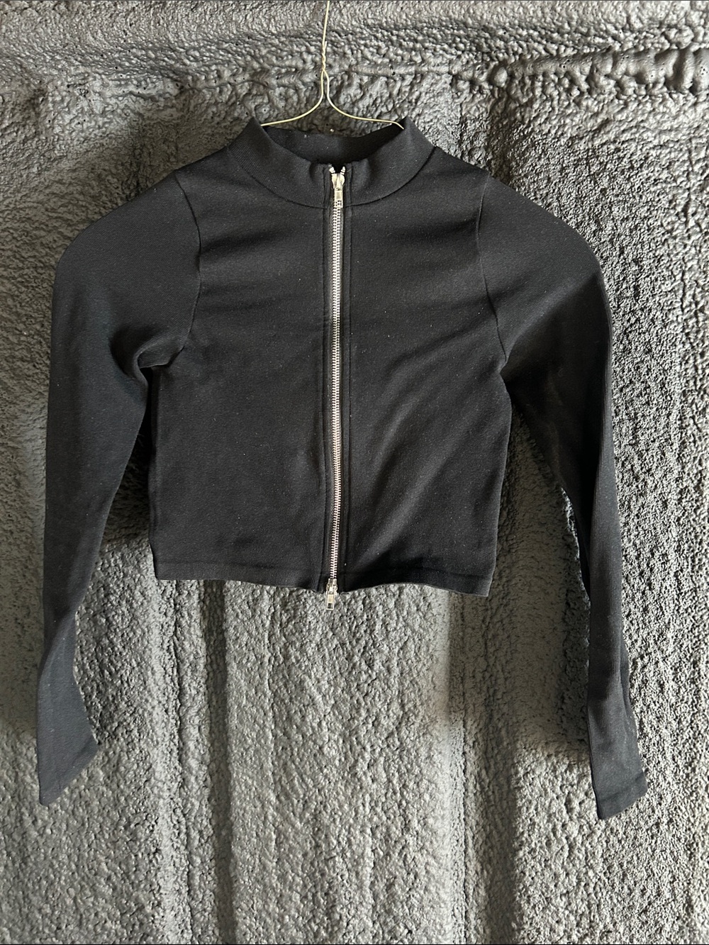 Fashion Nova Black Cropped Zip Bomber Jacket